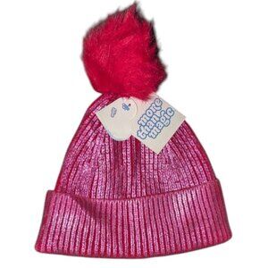 🐲3 FOR $9🦄 NEW More Than Magic Knit Sweater Shiny Beanie Hat Pompom Metallic